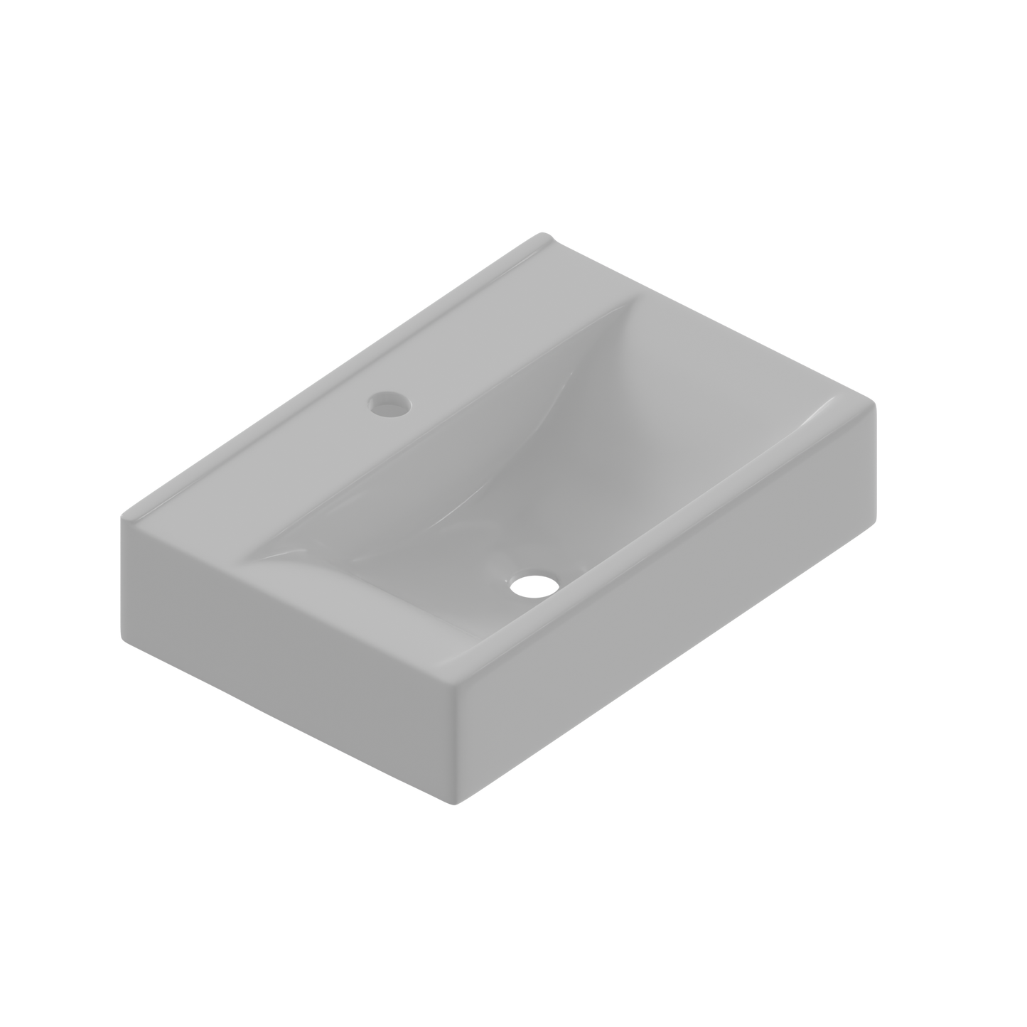 Basin Free Standing Comfort Mini – Lecico, Rectangular, Ceramic, 1 Tap Hole, White, (L) 31cm | (W) 45cm | (H) 10.5cm