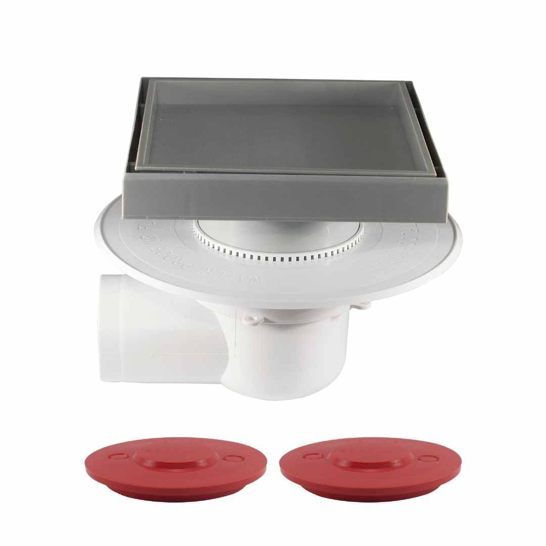 Balcony Drain Complete 75mm Side Outlet with Tileable pan