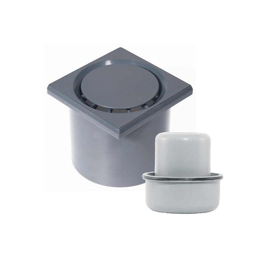 WetFloor Drain 2nd Fix with 110mmx110mm Light Grey ABS Grate