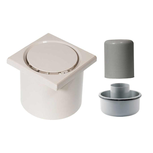 WetFloor Drain 2nd Fix with 110mmx110mm Traventine ABS Grate