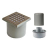 WetFloor Drain 2nd Fix with 110mmx110mm Stainless Steel Round Hole Grate