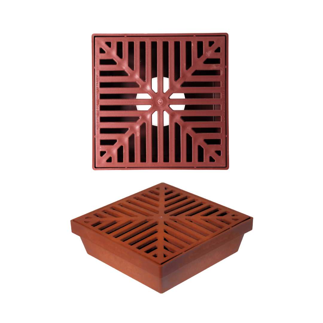 RainDrain Lite - Sump, Outlet & Grate - Terracotta