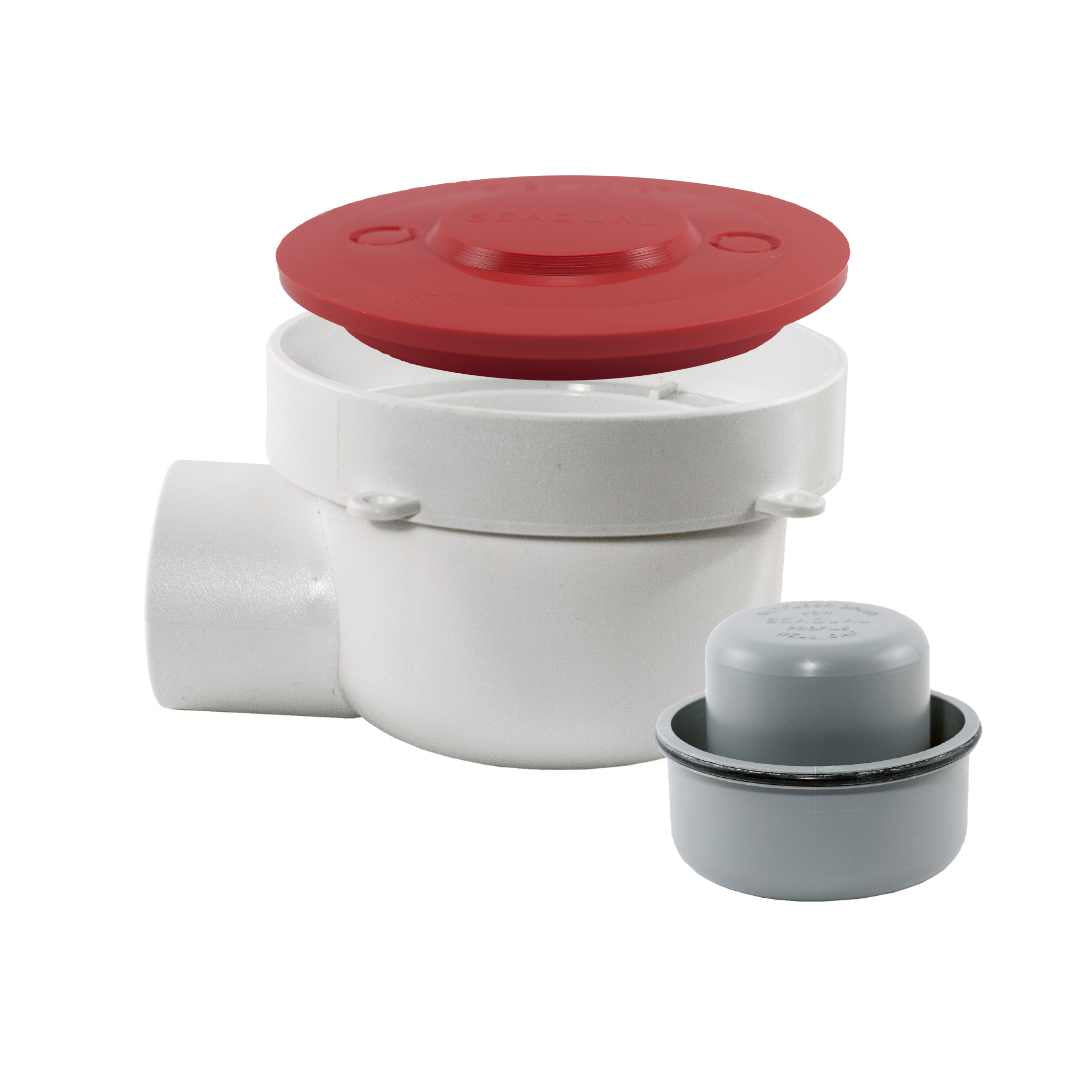 Vinyl Floor Drain 1st Fix Low Profile with 50mm Side Outlet & 52mm Well Trap.