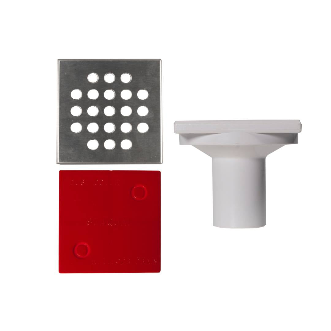 WetFloor Grate & Waste 50mm with 110mmx110mm Stainless Steel Round Hole Grate