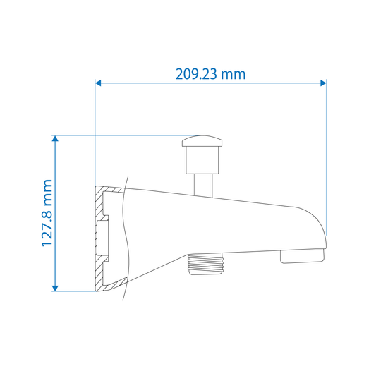 Bath Spout with Divertor - Round