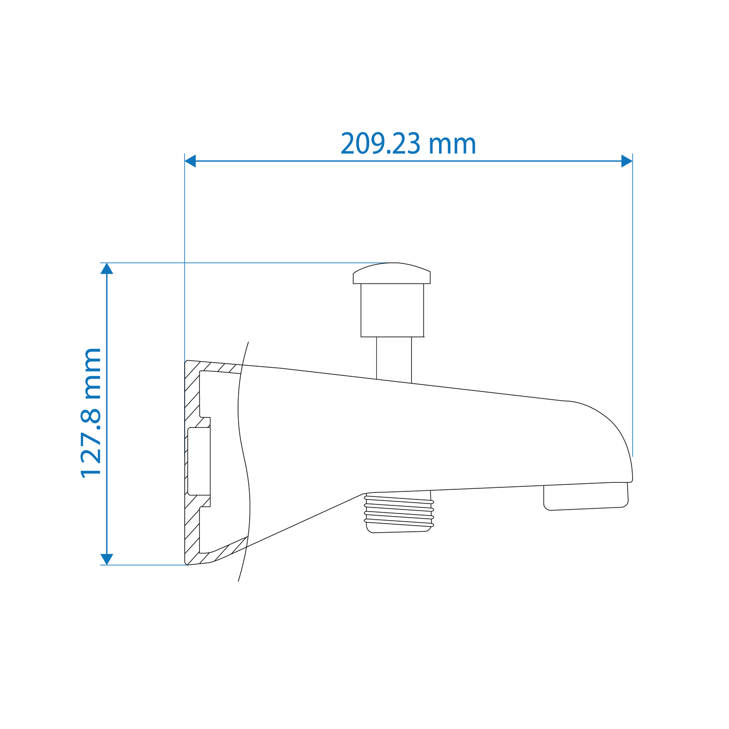 Bath Spout with Divertor - Round