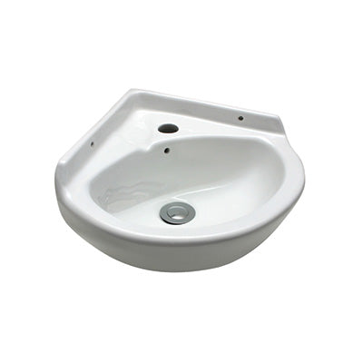 Corner Basin - Anchor, Ceramic, 1 Tap Hole, White, (L) 34cm | (W) 34cm | (H) 15cm