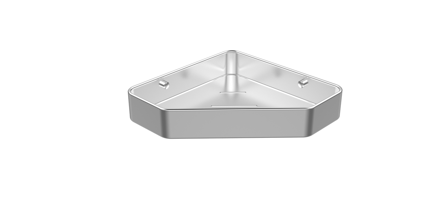 Shower Shelf - Diamond Bathroom Accessory Bodie Range, Polished Chrome, (L) 22.5cm | (W) 22.5cm | (H) 6.0cm