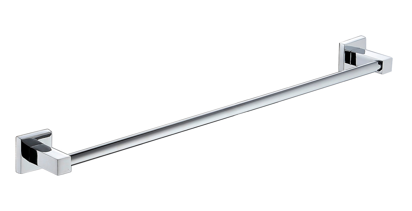 Single Towel Rail 700mm - Aria Bathroom Accessory Bodie Range, Polished Chrome, (L) 75.0cm | (W) 7.0cm | (H) 5.0cm