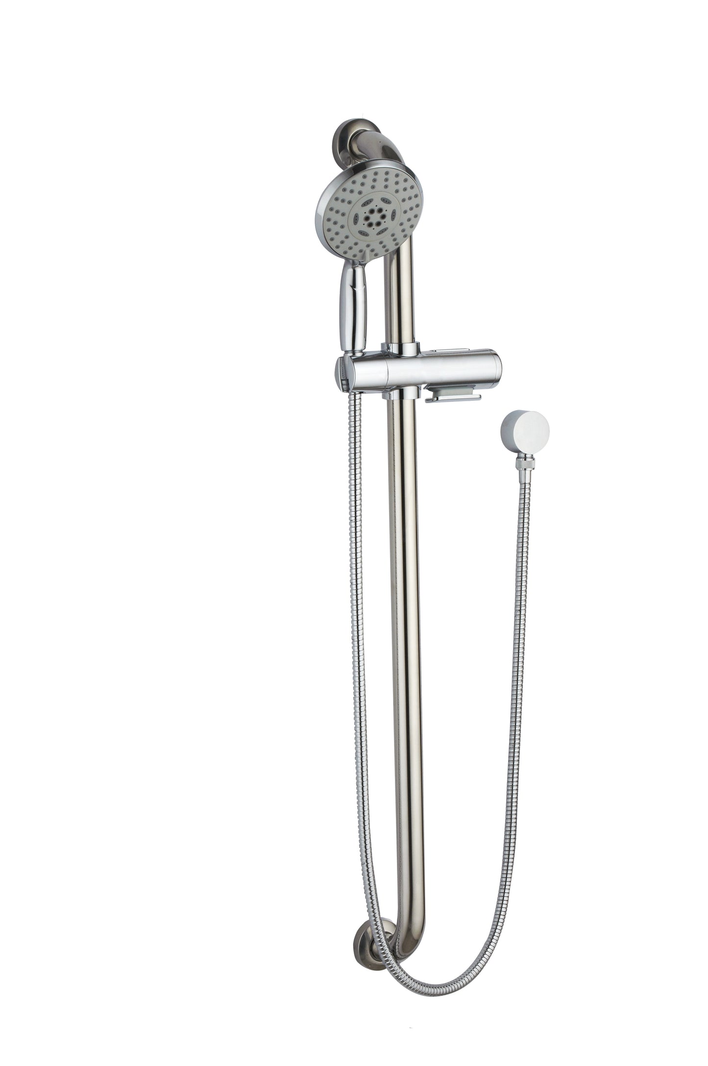 Shower Grab Rail with Hand Held Shower - EZI-Living, Bathroom Accessory Range, Polished Chrome, (L) 7.2cm | (W) 10.5cm | (H) 97.2cm