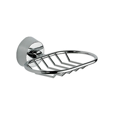 Soap Basket - Designer, Bathroom Accessory Bodie Range, Polished Chrome, (L) 13cm | (W) 12cm | (H) 5cm