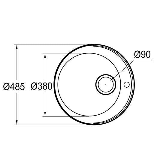 Franke Rondo RDX610-48 Prep Bowl 485mm Stainless Steel Sink – Inset, Includes 90mm Waste & Tap Landing