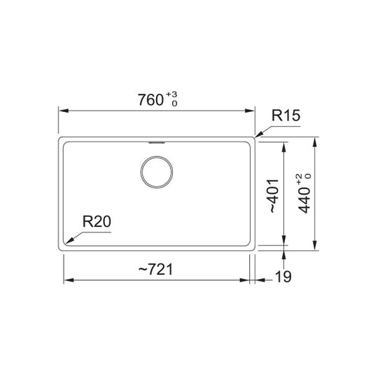 Franke Maris MRG610-72 Fragranite White Single Bowl Sink 760 x 440mm – Inset, Includes 90mm Waste