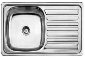 Sink - Single End Bowl, Sit-on, 750mmx400mm, 201 Grade Stainless Steel, Excl 40mm Waste