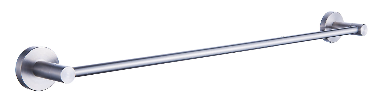 Single Towel Rail 700mm - Blaze Bathroom Accessory Premium Icon Range in Brushed Stainless Steel, (L) 70.0cm | (W) 6.6cm | (H) 5.1cm