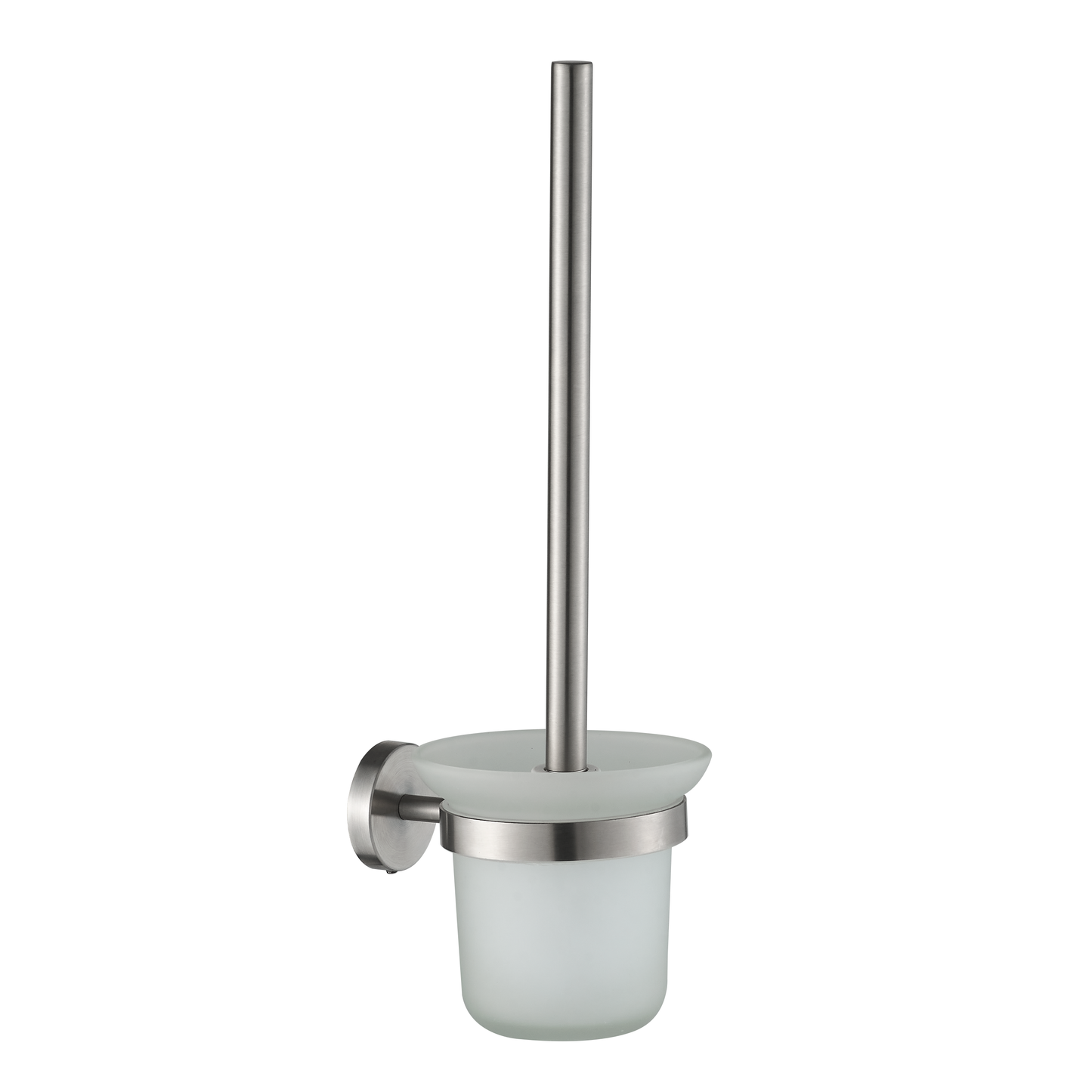 Toilet Brush - Blaze Bathroom Accessory Premium Icon Range in Brushed Stainless Steel, (L) 15.5cm | (W) 11.5cm | (H) 37.0cm