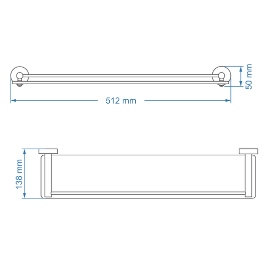 Glass Shelf - Coal Bathroom Accessory Icon Premium Range