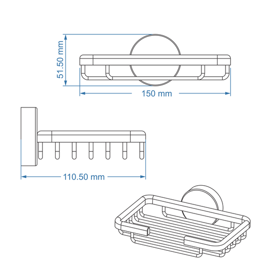 Soap Dish/Basket - Coal Bathroom Accessory Icon Premium Range in Black