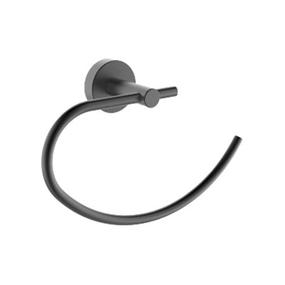 Towel Ring - Coal Bathroom Accessory Icon Premium Range in Black, (L) 23.0cm | (W) 7.5cm | (H) 15.0cm