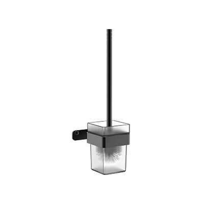 Toilet Brush - Ash Bathroom Accessory Icon Premium Range in Black, (L) 12.0cm | (W) 14.0cm | (H) 35.0cm