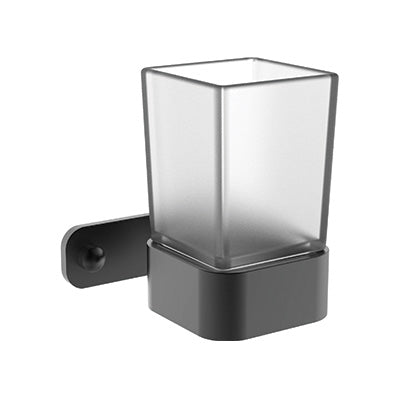 Toothbrush Holder - Ash Bathroom Accessory Icon Premium Range in Black, (L) 9.0cm | (W) 10.0cm | (H) 11.0cm