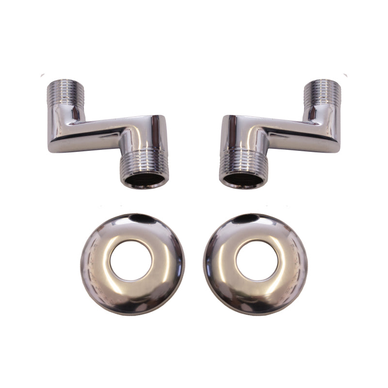 Offset Connector - Wider, 1/2"x3/4", Chrome Plated Finish