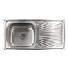Sink - Single End Bowl, Drop-In, 910mmx460mmx155mm, 301 Grade Stainless Steel