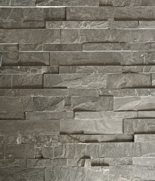 Cladding - Natural Stone Wall Noir Black Slate Cladding, 8 Unique Tiles, 600x150mm (Box of 8, 0.72SQM)