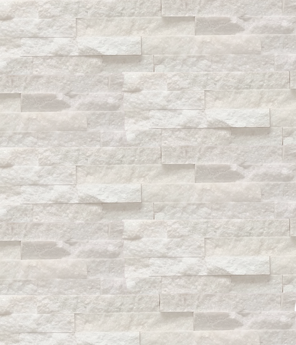 Cladding - Natural Stone Wall Moonstone White Marble Slate Cladding, 7 Unique Tiles, 600x150mm (Box of 7, 0.63 SQM)