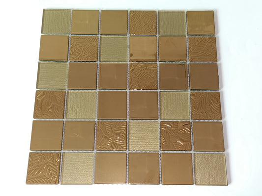 Mosaic Glass - Square, Midas Gold, 300x300 - 48mm