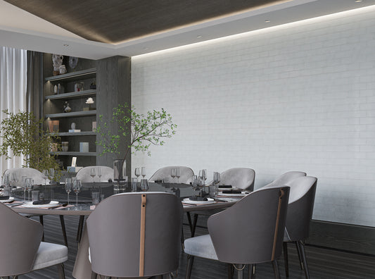 Mosaic Glass - Gloss, Metro-Subway, White, 300x300-150mm