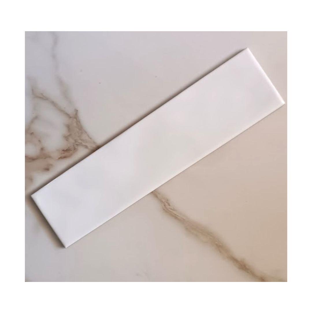 Tile Subway - Glazed, White, 300x75mm (Box of 44, 1 SQM)