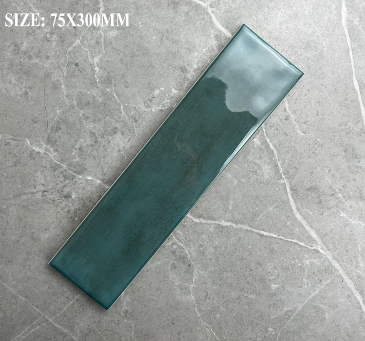 Tile Subway - Gloss, Sea Green, 300 - 75mm (Box of 50, 1.1 SQM)