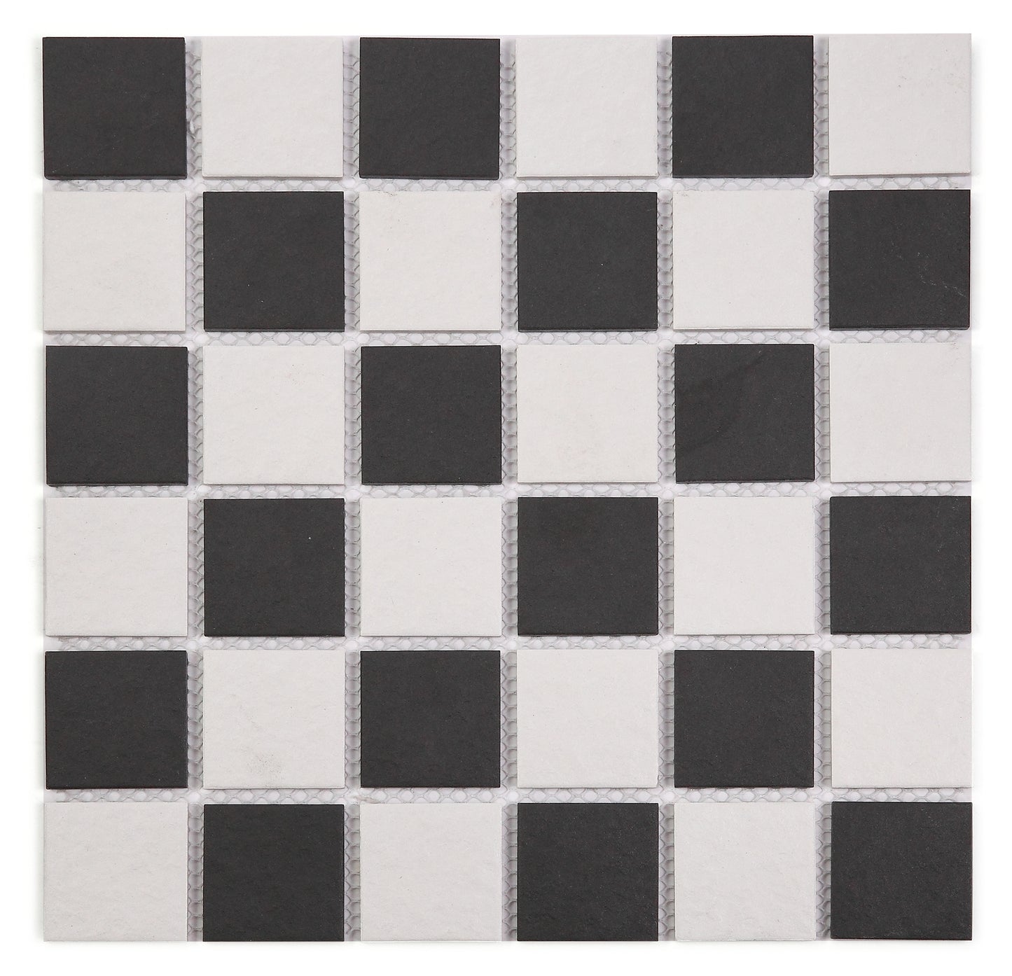 Mosaic Porcelain - Unglazed Full Bodied Porcelain, Black/White, Gloss, 300x300 - 48mm