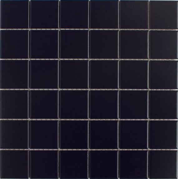 Mosaic Porcelain - Glazed, Square, Black, Gloss, 300x300 - 48mm