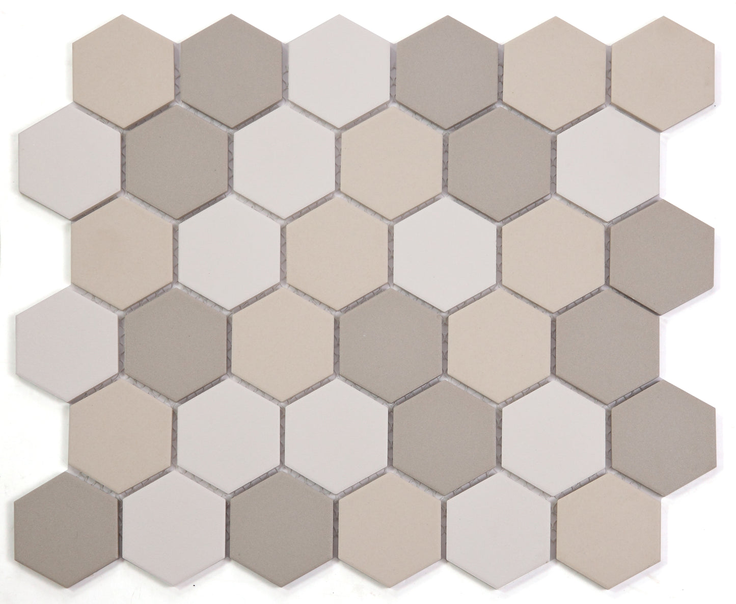 Mosaic Porcelain - HEX, Beige Mix, Matt, Medium, 300x300 - 51mm