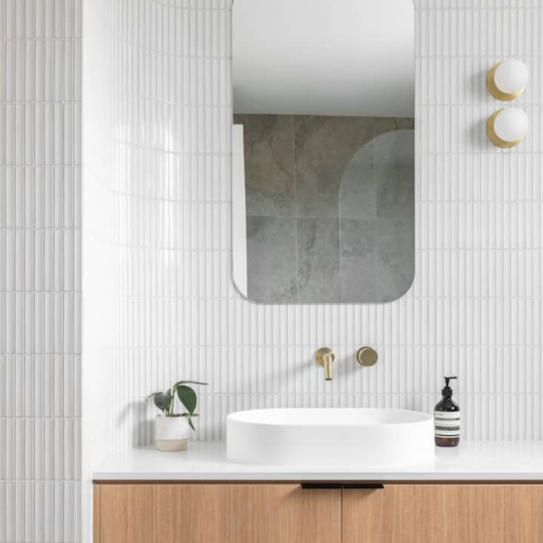 Mosaic Porcelain - Glazed, Finger Tile, Kit Kat, Ivory, Matt, 294x294