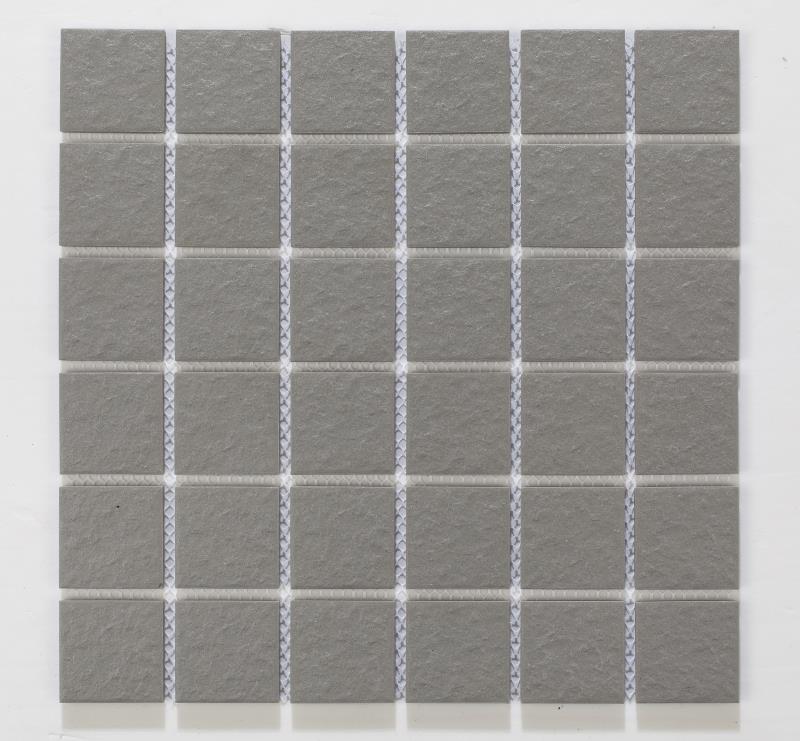 Mosaic Porcelain - Glazed, Full Bodied Porcelain, Square, Pure Light Grey, Matt, 300x300 - 45mm