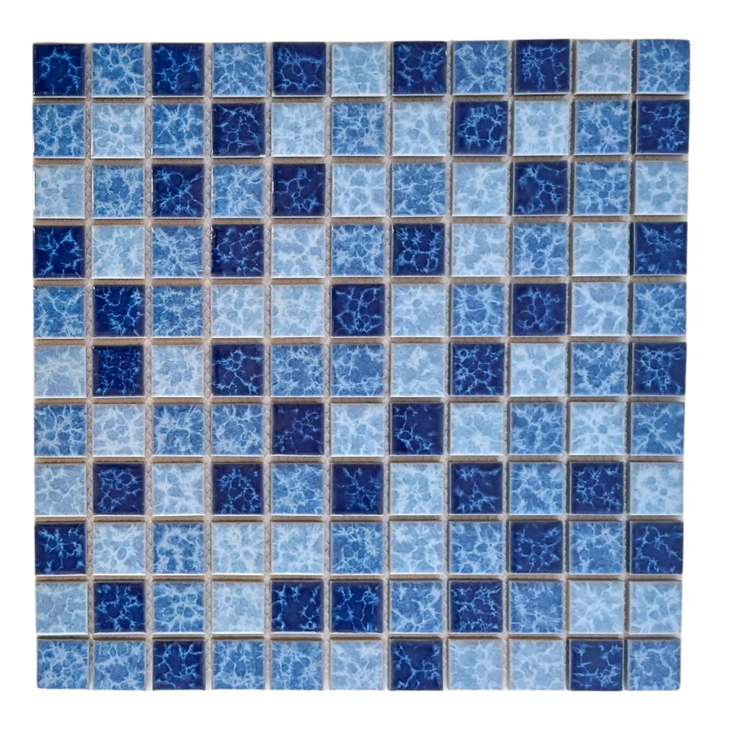 Mosaic Pool - Glazed Ceramic, Splash Blue, Gloss, 300x300 - 23mm