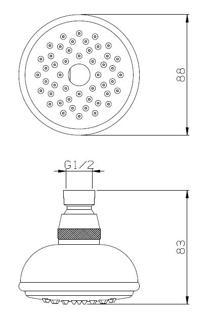 Shower Head, Fima, Team Jet, 1 Setting, Round, 250mm, Polished Chrome Finish
