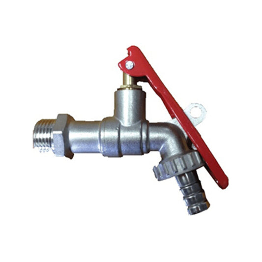 Tap Hosebib Ballcock - Lockable, 1/2"x3/4", Nickle Plated