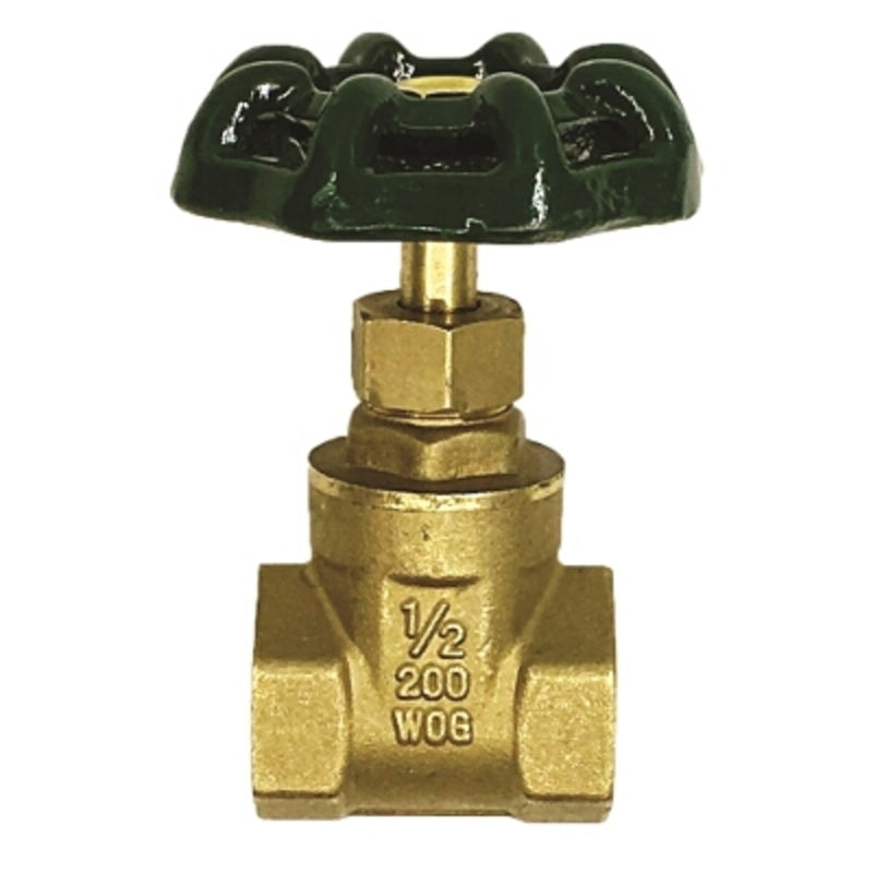 Gate Valve - FxF, Brass, 1", Light Pattern