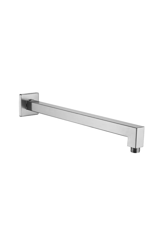 Shower Arm - Premium Range Square 400mm, Brushed Stainless Steel Finish