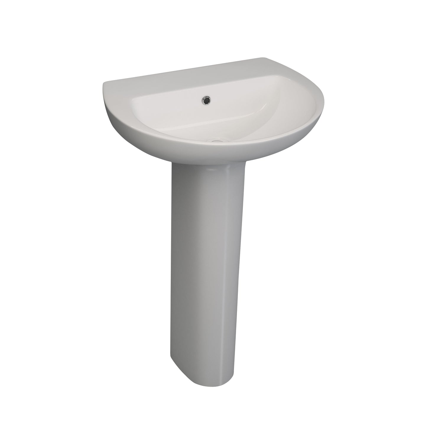 Basin and Pedestal Amalphi - Lecico, 500mm, Pre-Punched Holes, (L) 41cm | (W) 50.2cm | (H) 82.1cm