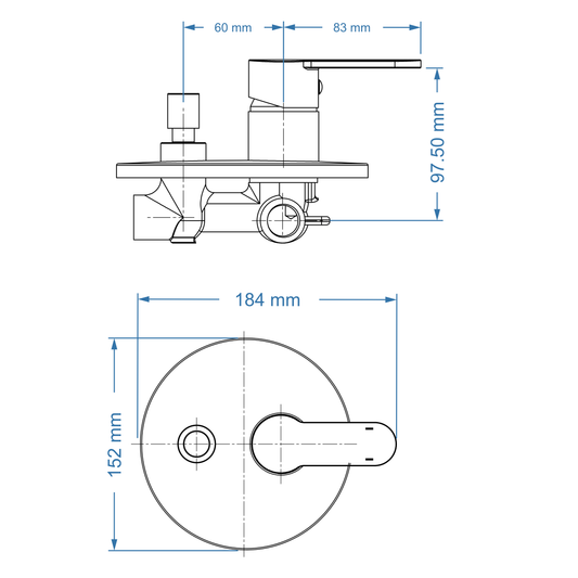 Shower/Bath Mixer/Concealed Divertor Mixer – Aquarius Icon Range, Matt Black Finish