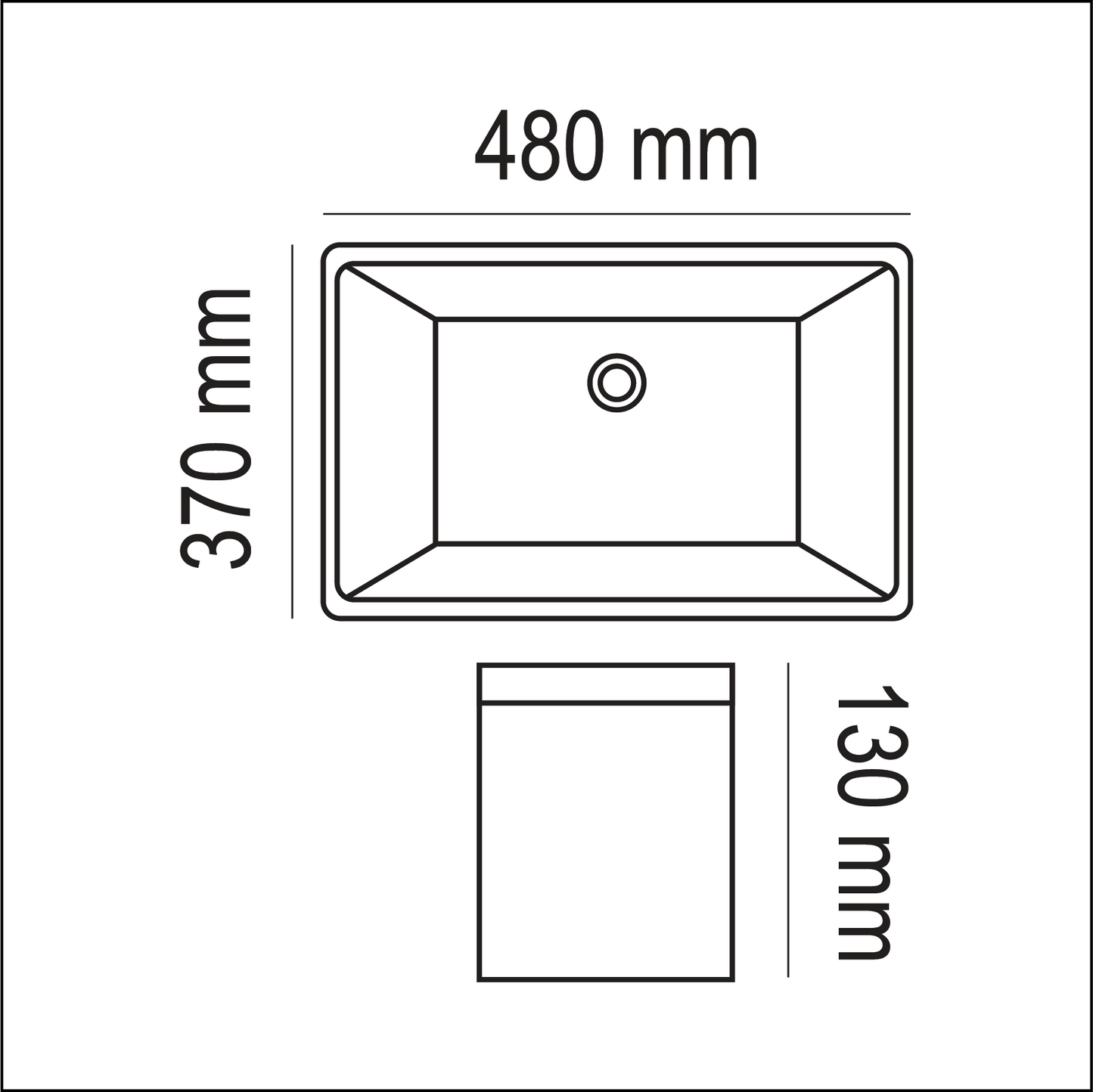 Basin Free Standing Charlene – Ceramic, Icon Premium Range, White, (L) 48cm | (W) 37cm | (H) 13cm