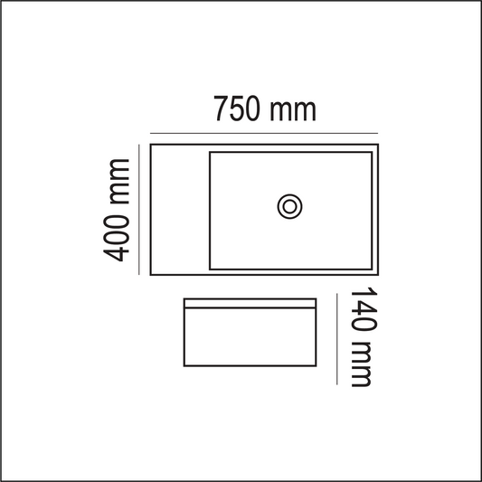 Basin Free Standing Elizabeth – Ceramic, Icon Premium Range, White, (L) 75cm | (W) 40cm | (H) 14cm