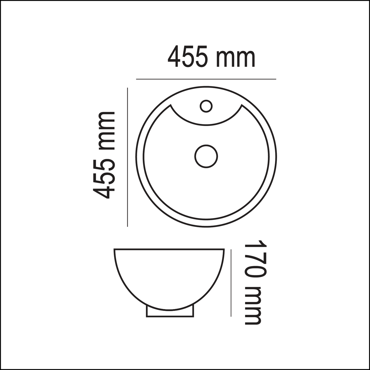 Basin Free Standing Gabriella– Ceramic, 1 Tap Hole, Icon Premium Range, White, (L) 45.5cm | (W) 45.5cm | (H) 17cm