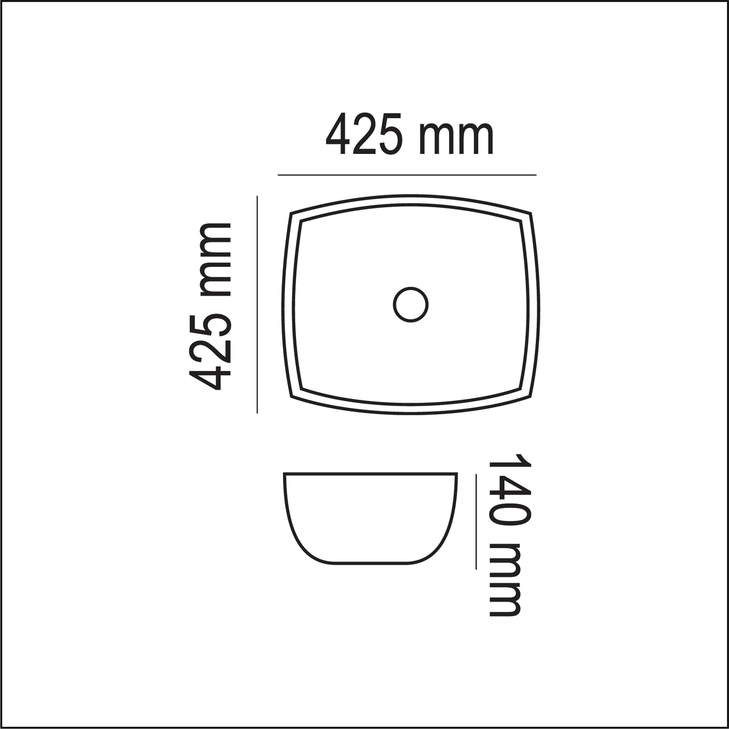 Basin Free Standing Hazel – Ceramic, Icon Premium Range, White, (L) 42.5cm | (W) 42.5cm | (H) 14cm
