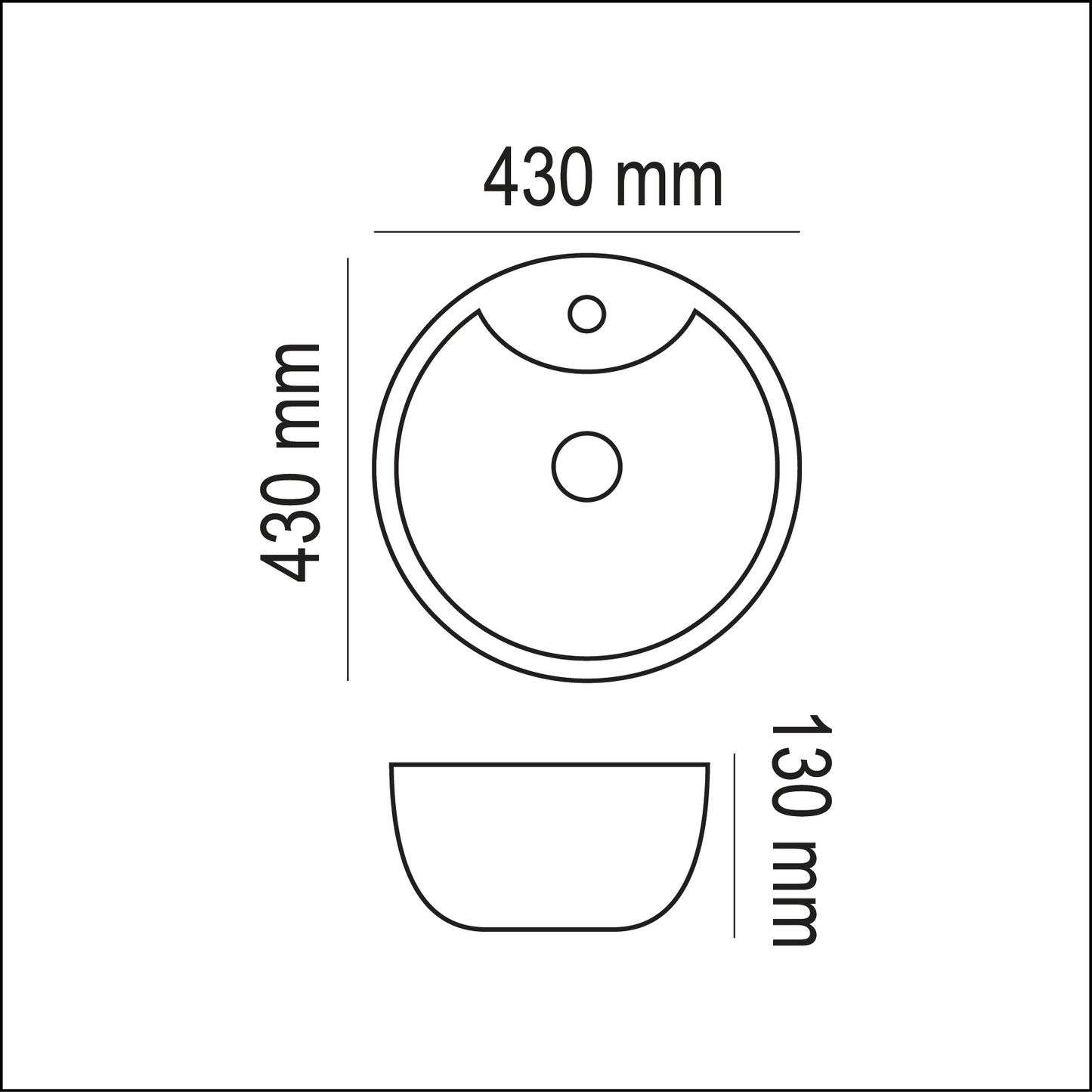 Basin Free Standing Katie – Ceramic, 1 Tap Hole, Icon Premium Range, White, (L) 43cm | (W) 43cm | (H) 13cm